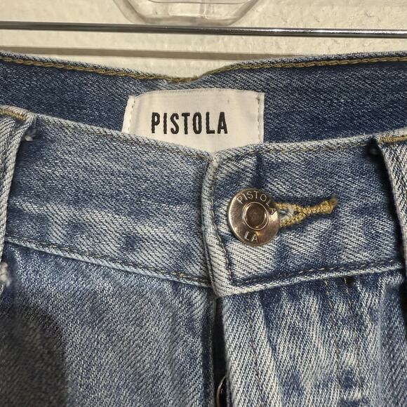 Pistola Cassie Distressed High Rise Straight Leg Jeans Sz 27 - Picture 5 of 16
